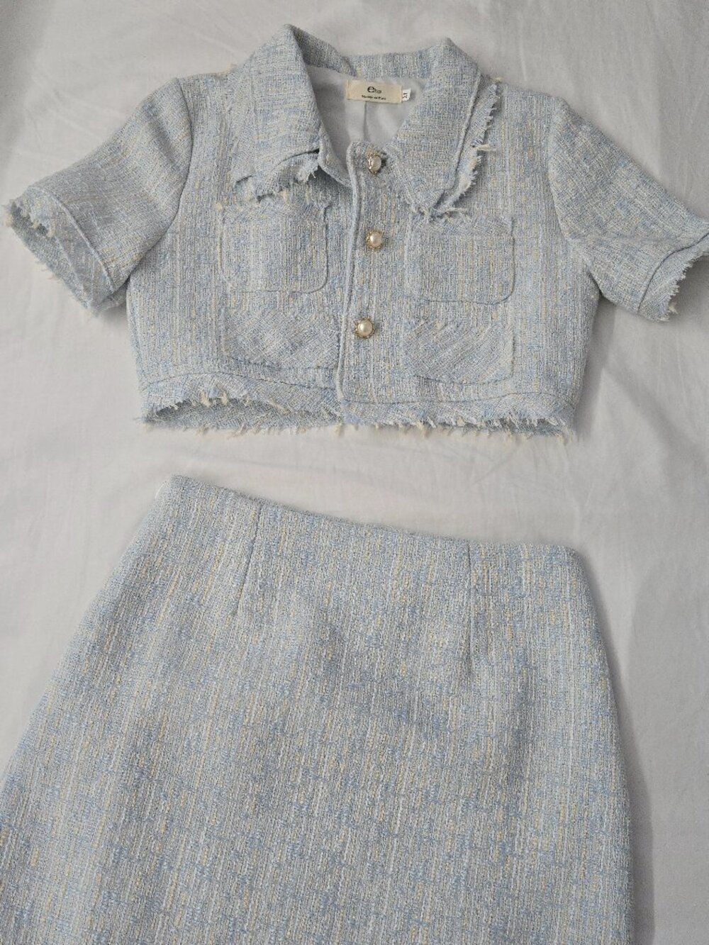 Baby blue tweed 2pc set 💙 (New)